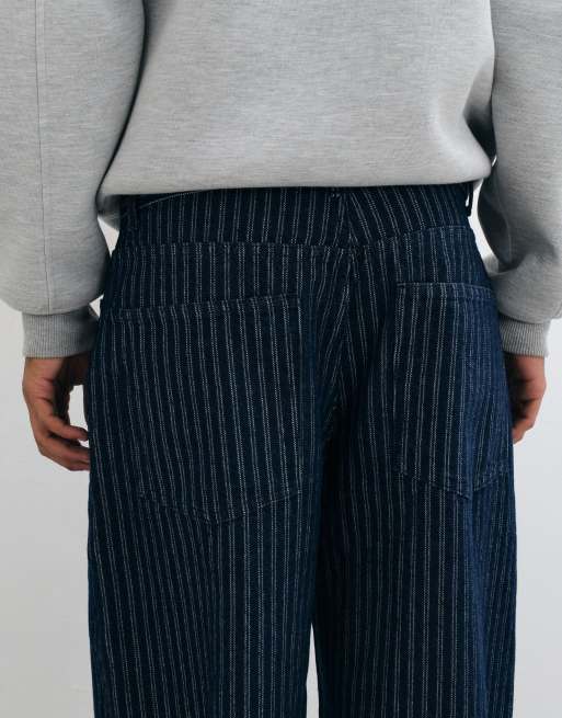 ASOS DESIGN jeansy barrel w prążek, 5 z 5