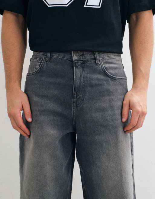 ASOS DESIGN jeansy barrel w spranym szarym, 4 z 5