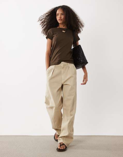 ASOS DESIGN jeansy barrel z przeszyciami, sprane - view 1