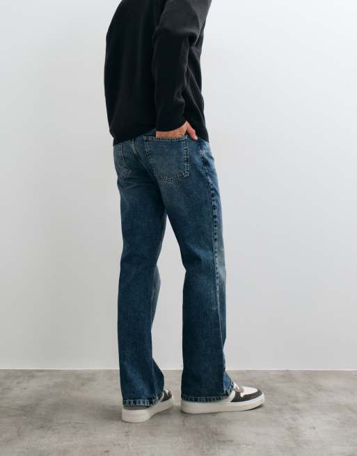 ASOS DESIGN jeansy bootcut w niebieskim średnim spraniu, 5 z 5