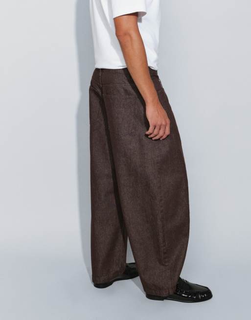ASOS DESIGN jeansy cocoon leg w spranym brązie, 2 z 5