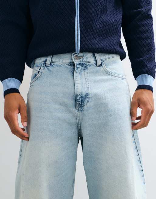 ASOS DESIGN jeansy cocoon w jasnoniebieskim odcieniu, 4 z 5