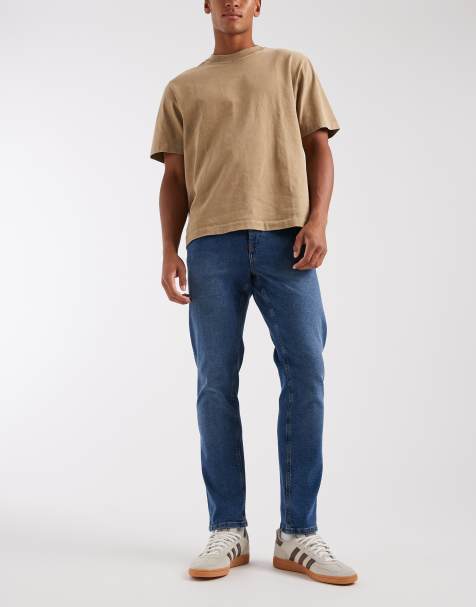 ASOS DESIGN jeansy o dopasowanym kroju w lekko spranym, niebieskim kolorze - view 1