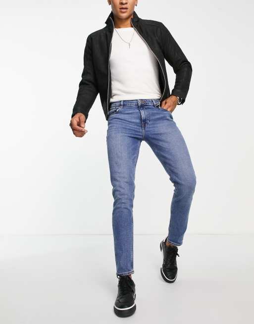 ASOS DESIGN – Jeansy o obcisłym kroju z niebieskiego denimu w stylu vintage