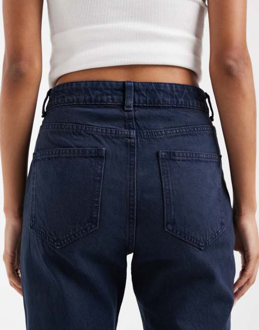 ASOS DESIGN – Jeansy o prostym kroju w stylu lat 90. w spranym granatowym kolorze, 4 z 5