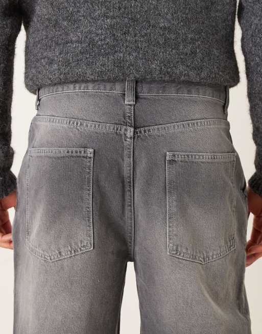 ASOS DESIGN – Jeansy oversize ze zwężanymi nogawkami w kolorze spranej czerni, 5 z 5