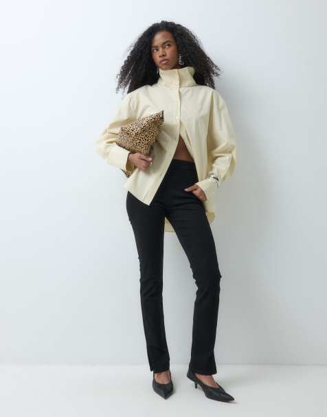 ASOS DESIGN jeansy skinny z rozcięciem u dołu w kolorze czarnym - view 1