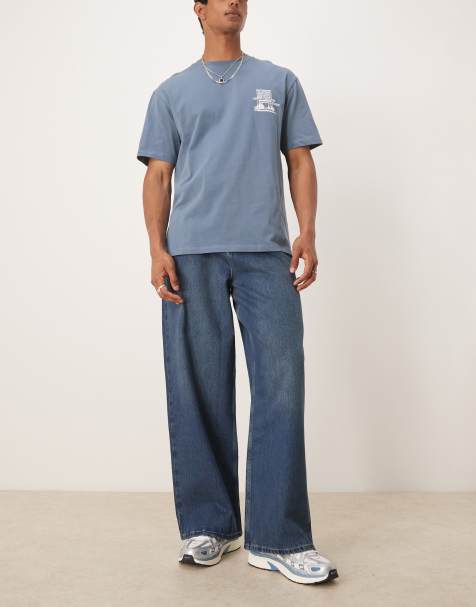 ASOS DESIGN – Jeansy super baggy z zakładkami w kolorze indygo - view 1