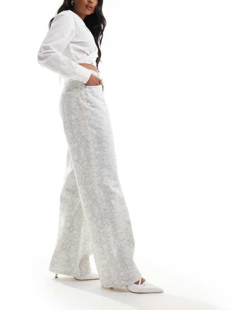 ASOS DESIGN – Jeansy typu dad w wężowy wzór - view 1