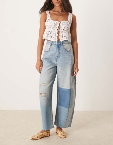 ASOS DESIGN – Jeansy z baryłkowatymi nogawkami i wysokim stanem w różnych odcieniach niebieskiego - view 1