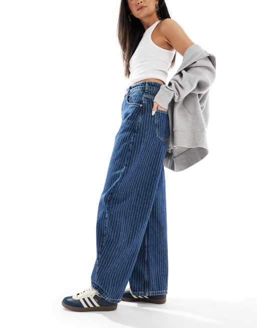 ASOS DESIGN – Jeansy z baryłkowymi nogawkami i wysokim stanem w paski , 2 z 5
