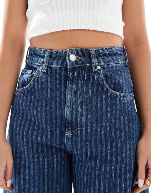 ASOS DESIGN – Jeansy z baryłkowymi nogawkami i wysokim stanem w paski , 4 z 5