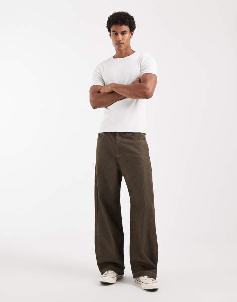 ASOS DESIGN – Jeansy z baryłkowymi nogawkami w kolorze khaki - view 1