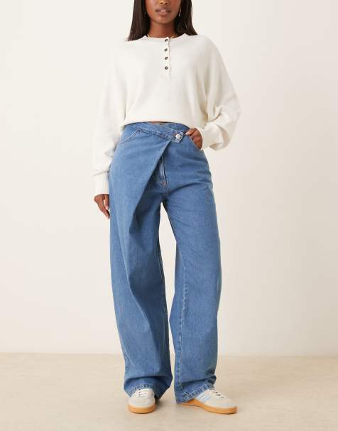 ASOS DESIGN denim wrap style jean in