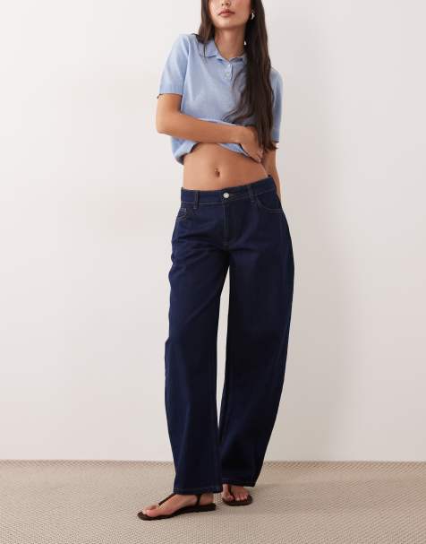 ASOS DESIGN – Jeansy z obniżonym stanem i baryłkowatymi nogawkami w kolorze indygo - view 1