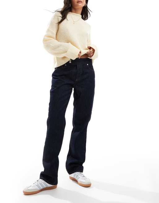ASOS DESIGN – Jeansy z prostymi nogawkami w stylu lat 90-tych w kolorze indygo