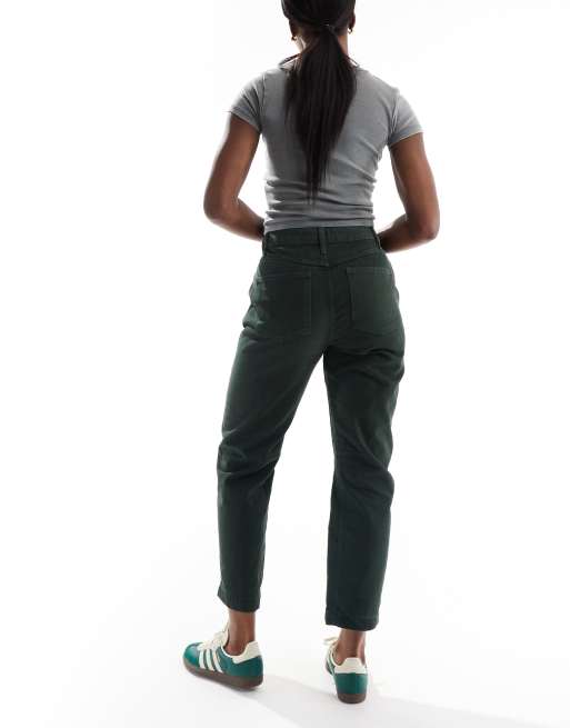 ASOS DESIGN – Jeansy z zaokrąglonymi nogawkami w kolorze khaki, 2 z 5