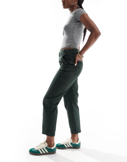 ASOS DESIGN – Jeansy z zaokrąglonymi nogawkami w kolorze khaki, 3 z 5