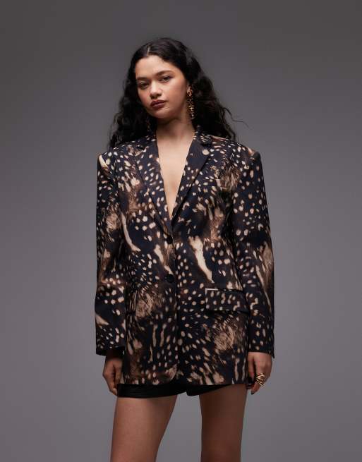 ASOS DESIGN – Jednorzędowa marynarka oversize we wzór w krowie łaty, 4 z 4