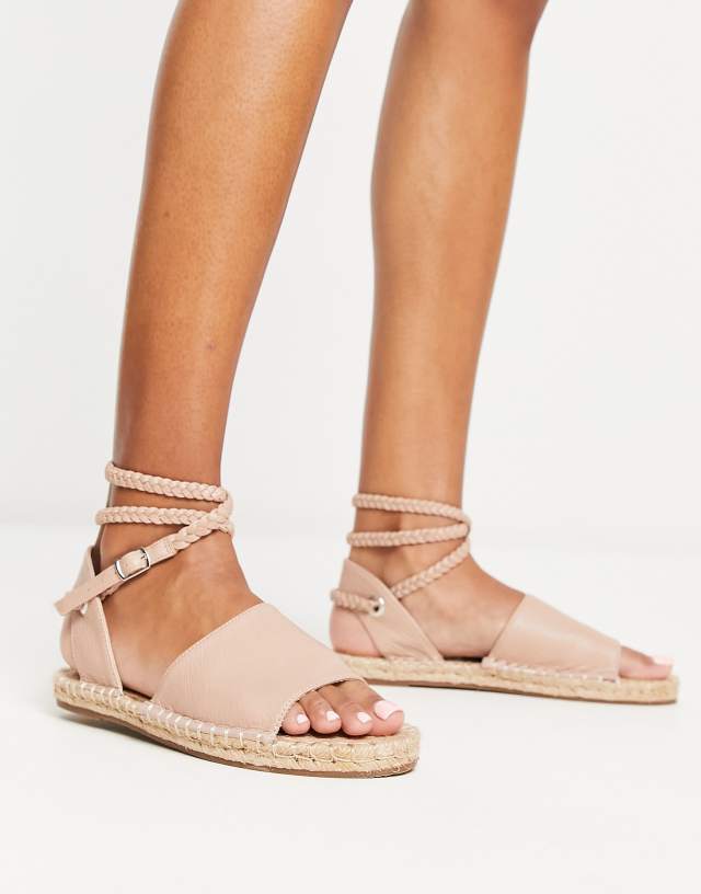 ASOS DESIGN Jelly rope tie espadrilles sandals in beige