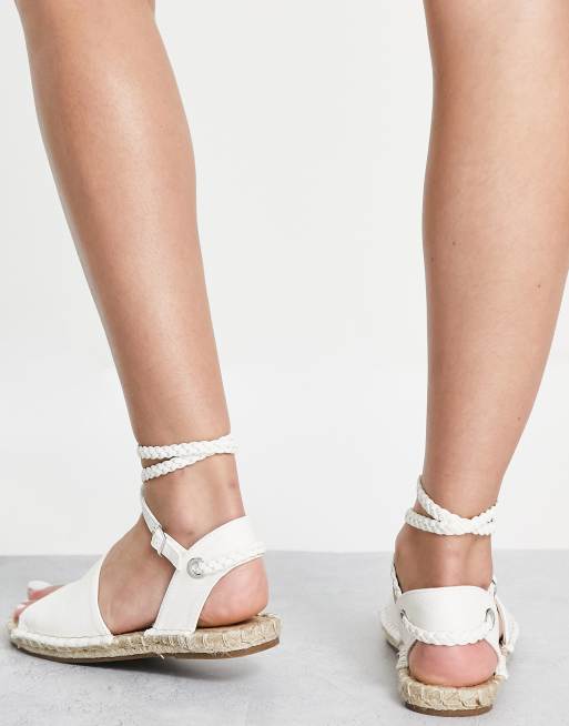 ASOS DESIGN Jelly rope tie espadrilles sandals in beige