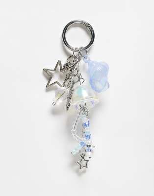 Asos Design Jellyfish Bag Charm In Neutral
