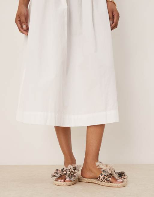 ASOS DESIGN Jem bow espadrille mule sandals in leopard