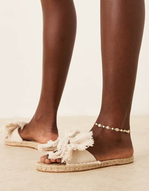 ASOS DESIGN - Jem - Espadrilles-sandalen met strik in naturel, 4 van 4