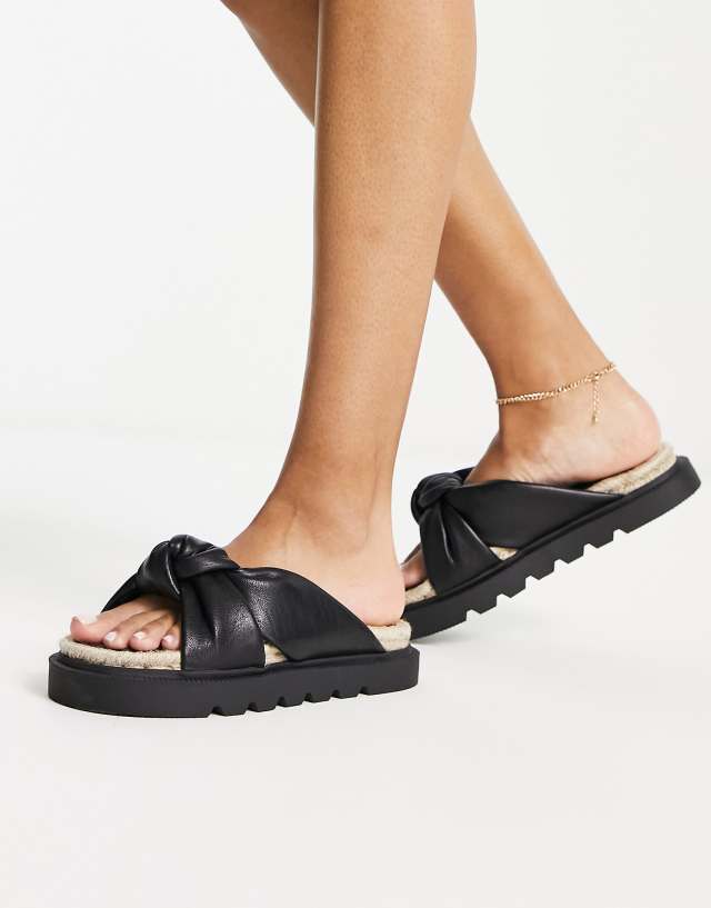 ASOS DESIGN Jemima cross strap espadrilles in black