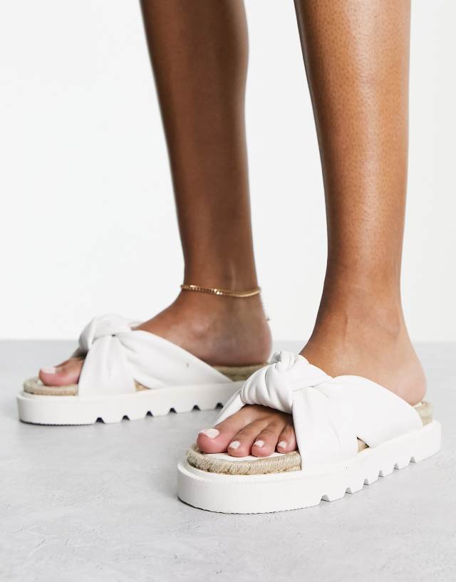 ASOS DESIGN Jemima cross strap espadrilles in white