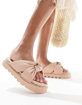 ASOS DESIGN - Jemima - Espadrilles in Hellrosa mit überkreuzten Riemen