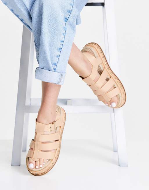 ASOS DESIGN – Jen – Hochwertige Fisherman-Espadrilles aus Leder in Camel, 4 von 4