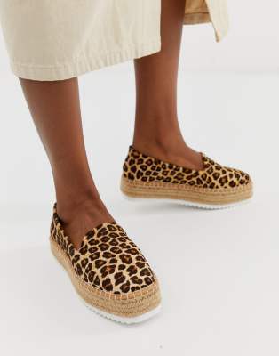 leopard espadrille slip on