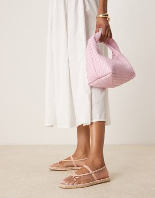 Asos Design Jennie Espadrille Ballet Flats In Pink