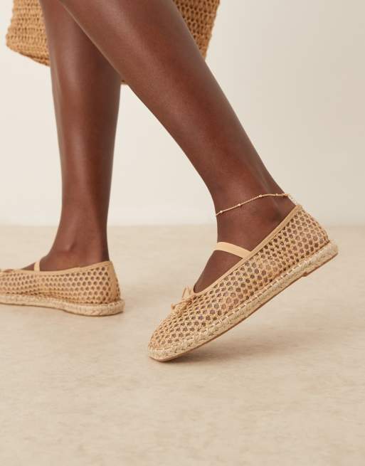 ASOS DESIGN Jennie espadrille ballet flats in natural weave