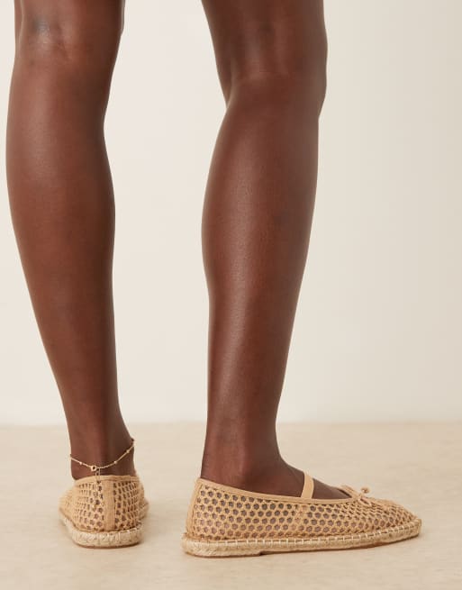 ASOS DESIGN Jennie espadrille ballet flats in natural weave