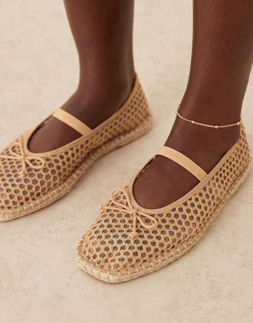 ASOS DESIGN Jennie espadrille ballet flats in natural weave