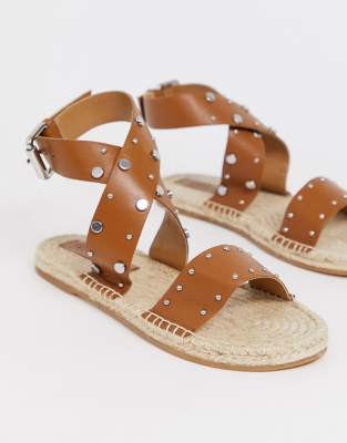 tan leather espadrille sandals