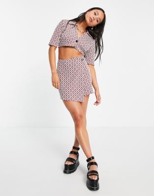 Asos design mini wrap skirt in polka dot print hotsell