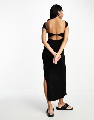 Backless Black Maxi Dress