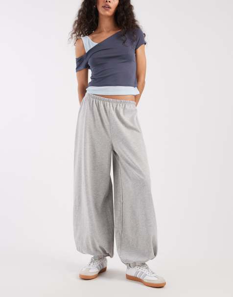 ASOS DESIGN jersey balloon leg trouser in grey marl - view 1