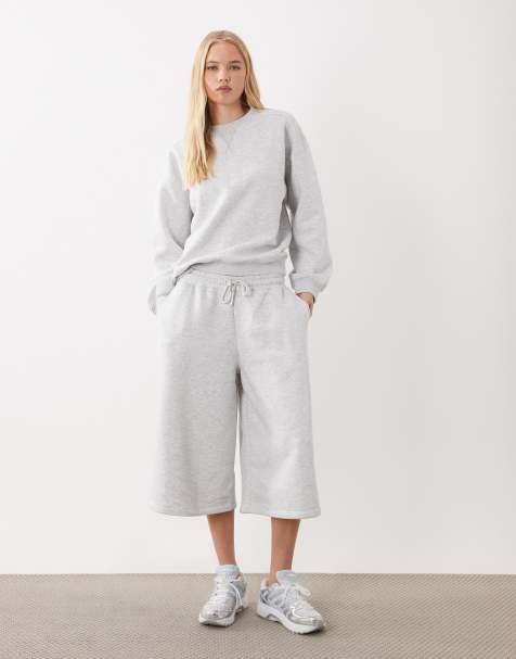 ASOS DESIGN jersey bermuda shorts in heathered ice gray - part of a set - view 1