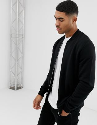 asos design bomber jacket in black