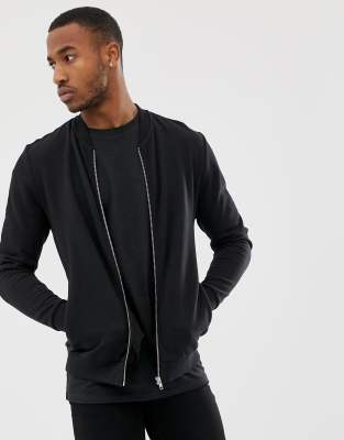 asos design bomber jacket in black