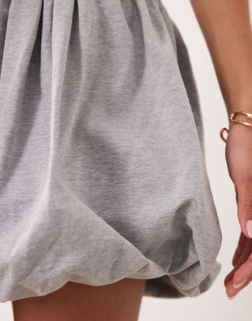 ASOS DESIGN jersey bubble mini skirt in gray, 4 of 5