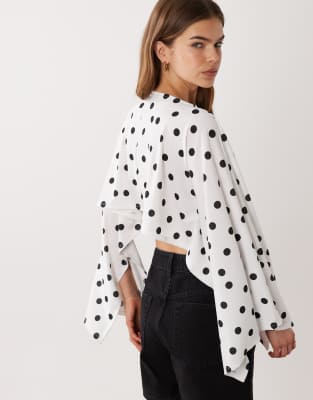 Asos Design Jersey Cape Style Top In Multi