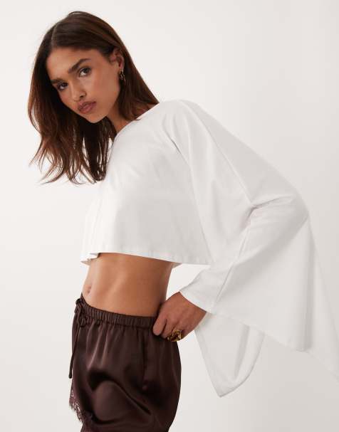 ASOS DESIGN jersey cape style top in white - view 1