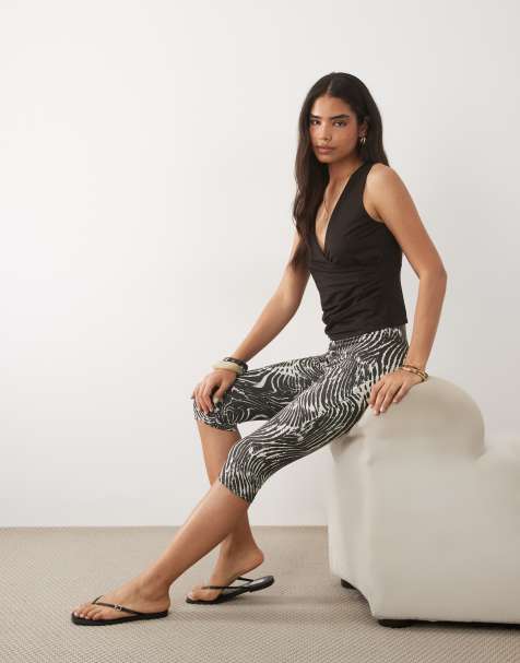 ASOS DESIGN - Jersey capri legging met zebraprint - view 1