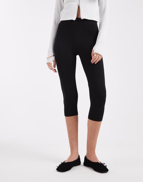 ASOS DESIGN jersey capri leggings in black - view 1