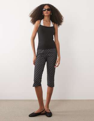 Asos Design Jersey Capri Leggings In Black